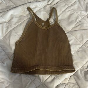 FP Movement by Free People Tan Ribbed Tank